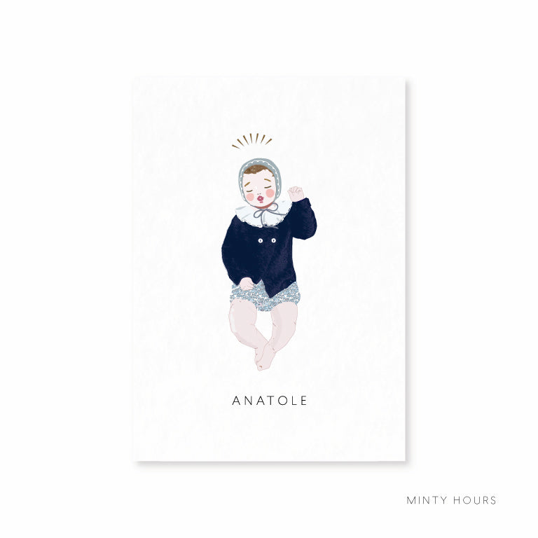 Carte Bébé ANATOLE - Blond / Brun