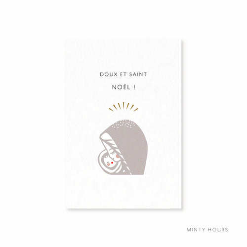 Minty Hours propose des cartes contemplatives, douces et délicates, se prêtant joliment au recueillement d’un coin prière. Elles peuvent aussi prendre part aux compositions décoratives de la maison, accompagner un présent, ou être offerte à part entière en cadeau